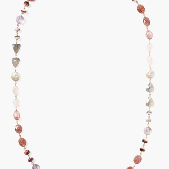 CHAN LUU NEW Maeve Multi-Color Beaded Necklace gemstone pearl in lavender mix - Picture 2 of 2